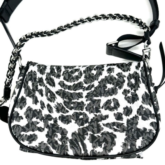 Michael Kors Medium Slater Sling Pack Chain Messenger Crossbody Bag Black Multi - Picture 9 of 11